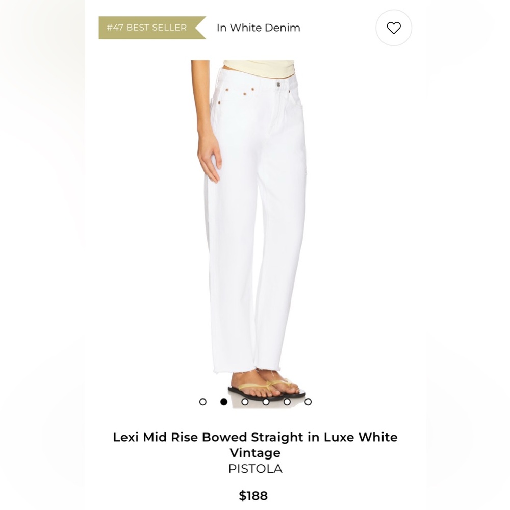 NWT Pistola Lexi Mid Rise Bowed Straight Leg Jeans